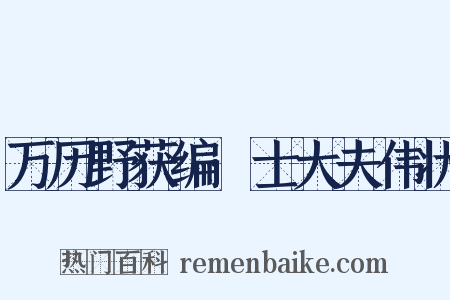 万历野获编·士大夫伟状是什么意思的图片